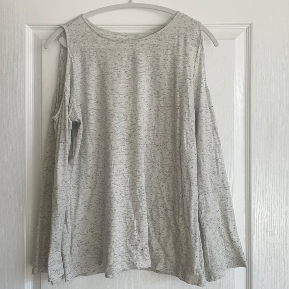 Loft Cold Shoulder Long Sleeve Tee Large